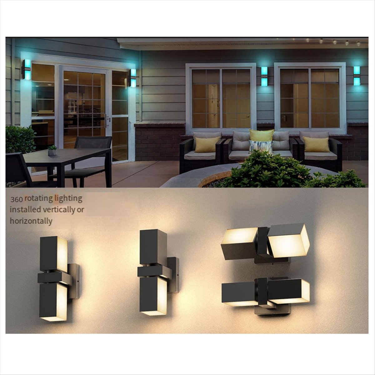 Smart Garden Fence & Balcony Hanging Planter - AA19 LED Lampa Ścienna z Podwójną