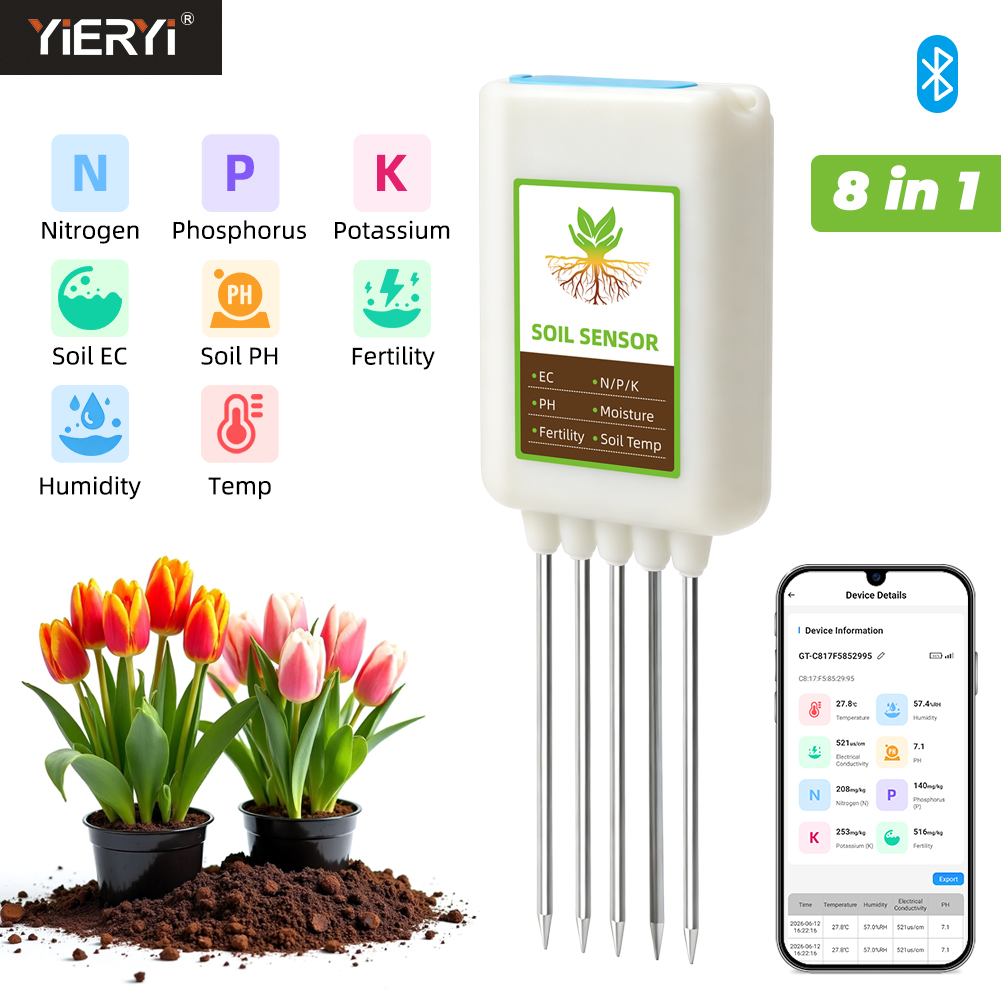Smart Garden Greenhouse - Yieryi Bluetooth 8 w 1 Tester