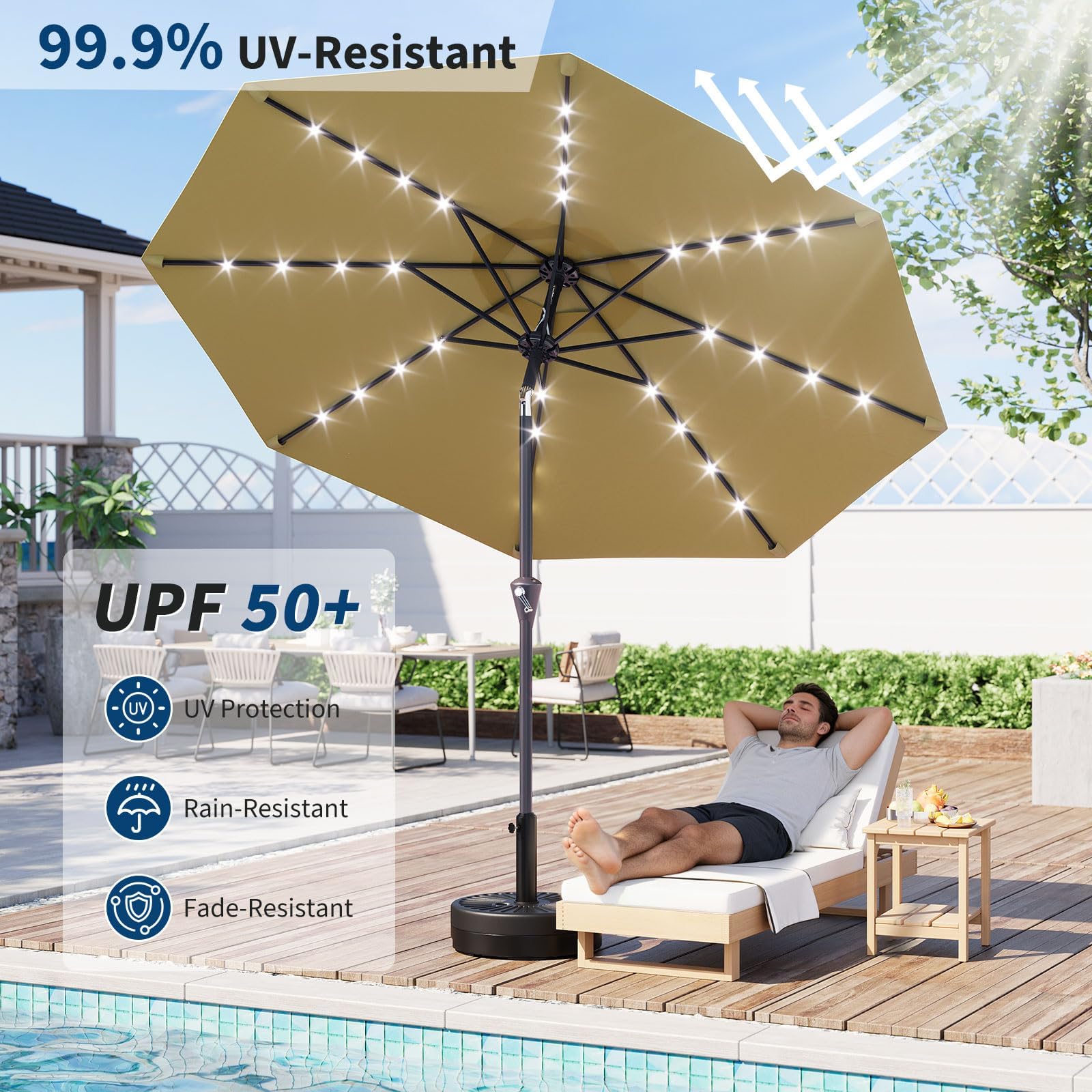 Parasol ogrodowy solarny 3m z  – Smart Garden Umbrella recenzja i cena